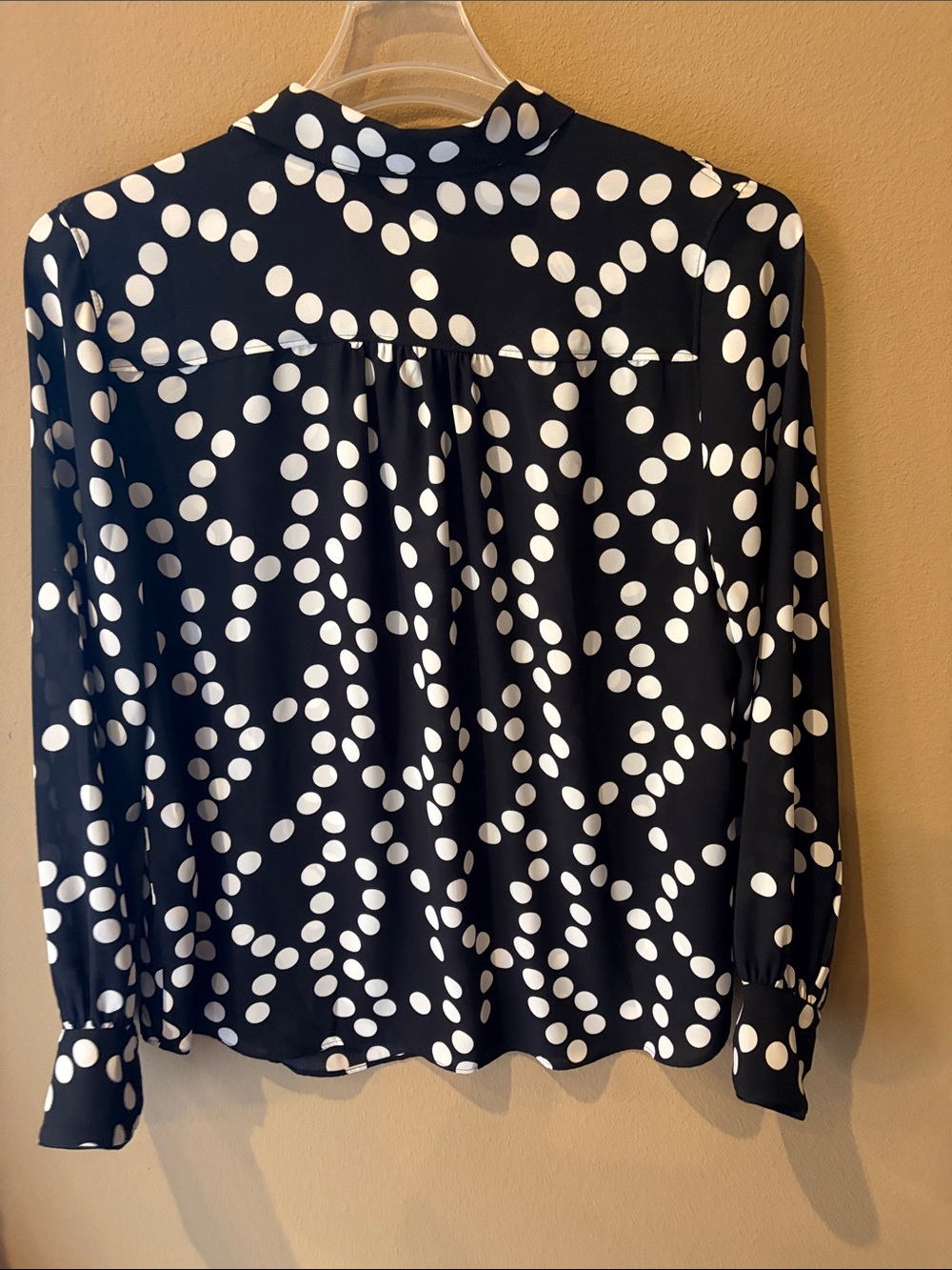 White House Black Market Black and White Polka Dot Button-Up Blouse - Picture 5 of 5